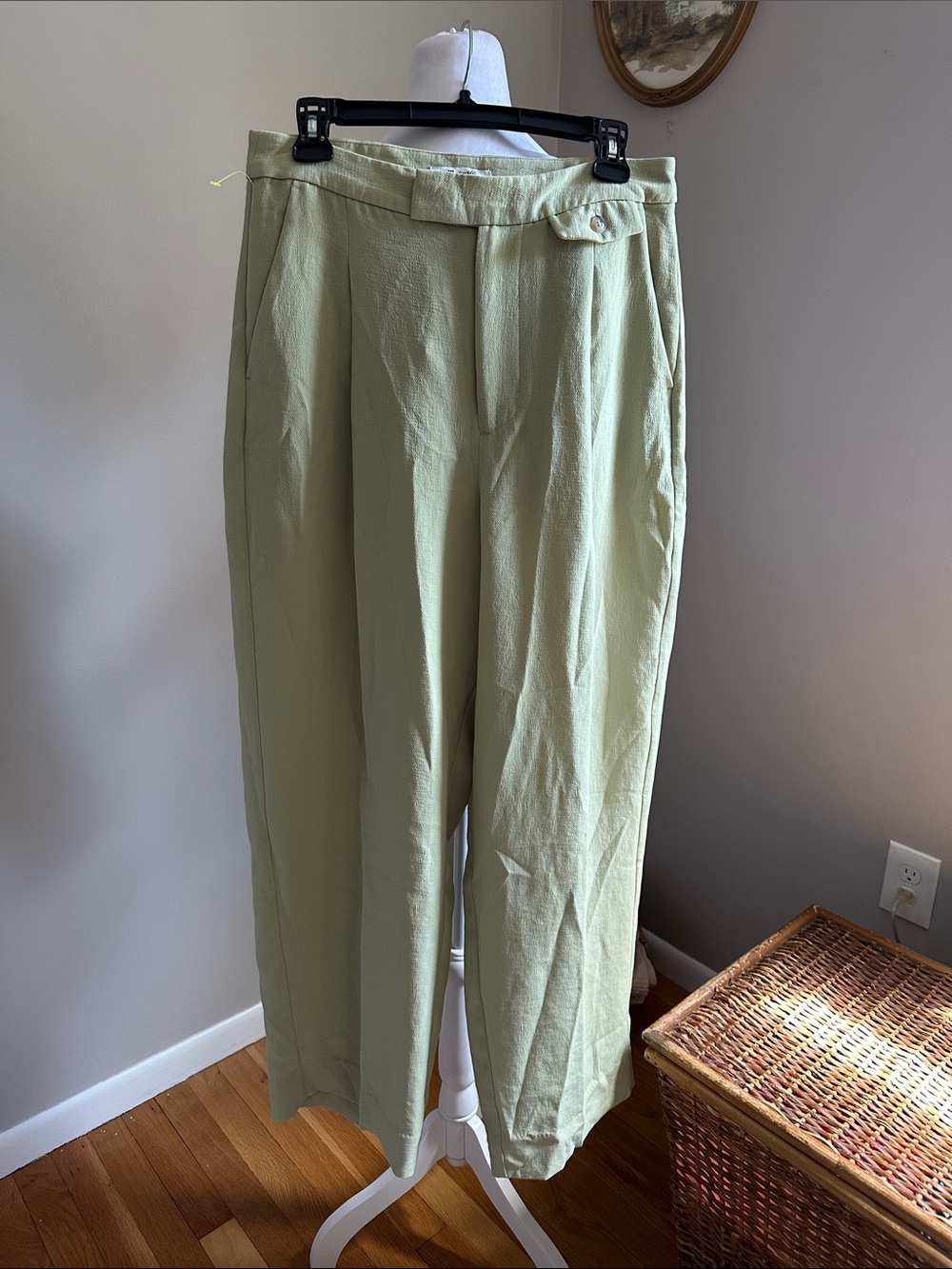 Madewell Wide Leg Pleated Trouser Pant, Sz 8